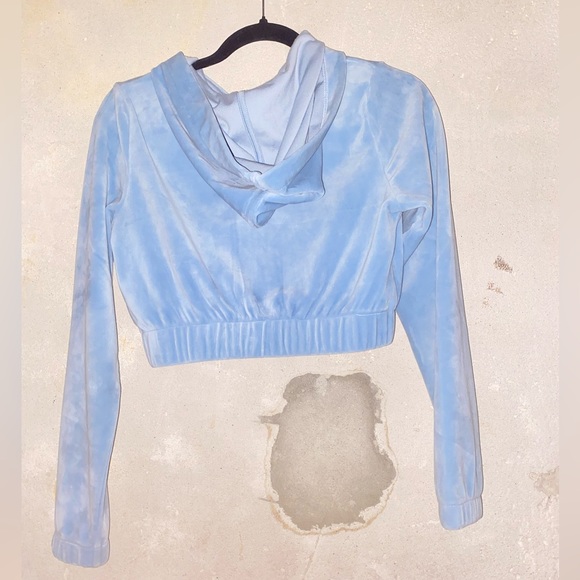 🧚‍♀️3for50$ Y2k faux velvet crop zipup hoodie - Picture 3 of 5